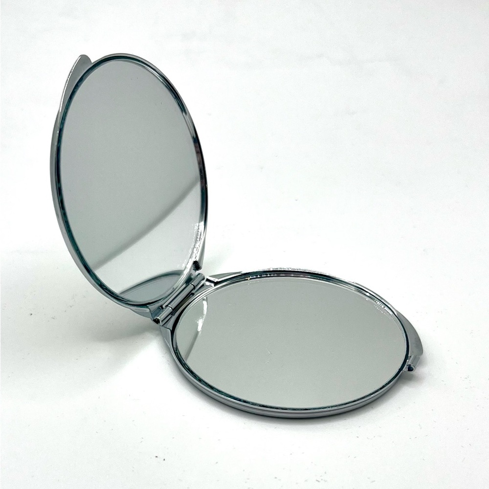Vintage art deco lady compact mirror silver tone purse mirror flapper - Picture 6 of 6